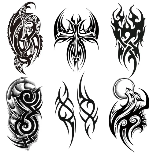 Vista 10 de 6 hojas de tatuajes temporales de tatuajes de garra de dragón volador negro, tótem y brazo, tatuajes falsos que se ven reales y duran mucho tiempo