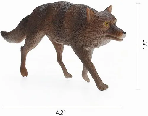 Vista 3 de RESTCLOUD Juego de 7 piezas de figuras de juguete de lobo conjunto de figuras de animales de lobo (Conjunto de lobo A)