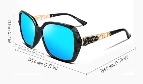 Vista 50 de FEISEDY - gafas de sol polarizadas para mujer, marco compuesto brillante B2289
