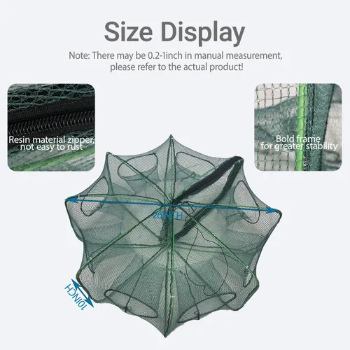 Vista 4 de Foldable Minnow Trap,Crab Trap,Fishing Net,Bait Cage for Crabs Minnow Lobster Shrimp Crawfish