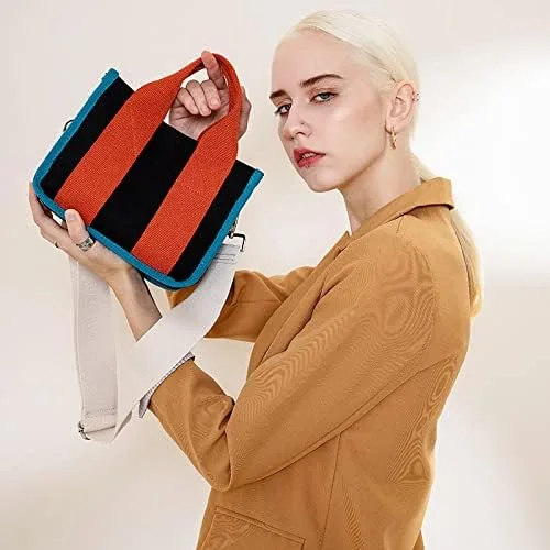Vista 6 de Jeelow Bolso de lona para el hombro bolso cruzado para hombres y mujeres con cremallera y bolsillos