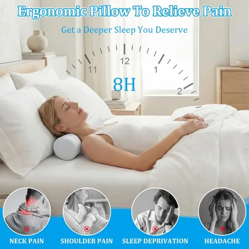 Vista 5 de Novabright Almohada cervical refrescante para el cuello para dormir espuma