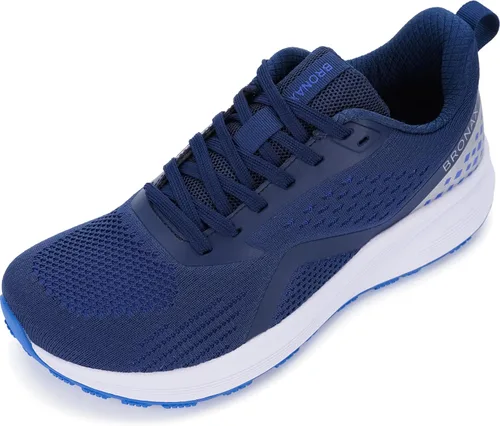 Vista 15 de BRONAX Zapatos de correr anchos acolchados y de soporte para carretera para hombre Puntera ancha Suela de goma Negro