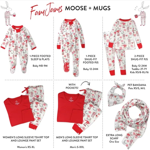 Vista 2 de HonestBaby - Pijama familiar navideña de algodón orgánico