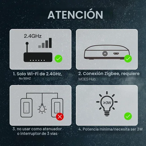Vista 2 de MOES Interruptor inteligente Zigbee de 1 banda, no requiere cable neutro, interruptores de luz inteligentes de un solo polo, compatible con Alexa