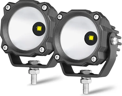 Vista 8 de Luces LED redondas de 3 pulgadas de 50 W, luces de conducción de motocicleta ámbar, luces LED ámbar, luces antiniebla redondas, 2