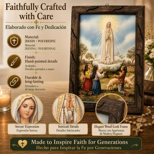 Vista 4 de Mrcjsales: imagen de Nuestra Señora de Fátima Virgen de Fátima, pintura al óleo, 24 x 36 pulgadas, 13 x 18 pulgadas, 10 x 12 pulgadas, imagen