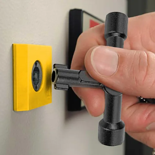 Vista 4 de Hanpex Llave de caja de medidor 4 en 1, llave de gas, llave de servicios públicos, para buzón, ascensor, armario eléctrico, puerta de tren, válvula