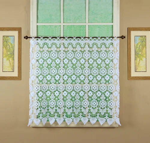 Vista 8 de Cortina de Medallón Macramé de Today's Curtain 30 cm, Color Écru, 89 cm x 30 cm