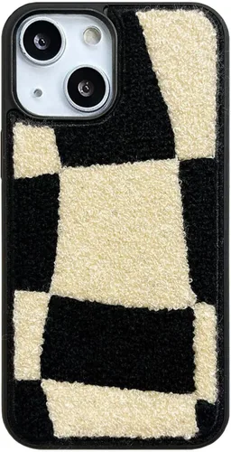 Vista 24 de Funda de briquetas linda y esponjosa para iPhone 14, 6.1 pulgadas (negro)