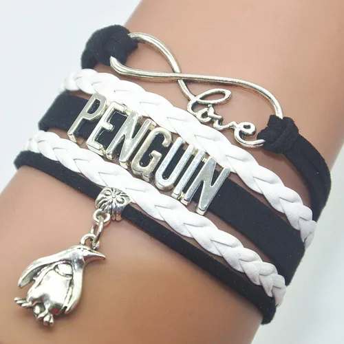 Vista 2 de HHHbeauty Pulsera de cuero con diseño de pingüino, regalo para amantes de pingüinos adultos, fiestas, vacaciones