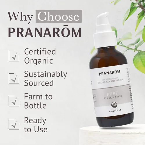 Vista 6 de Pranarom - Aceite de limpieza facial puro (4 onzas / 4.1 fl oz) - Aceite esencial 100% puro y natural para limpieza facial para maquillaje