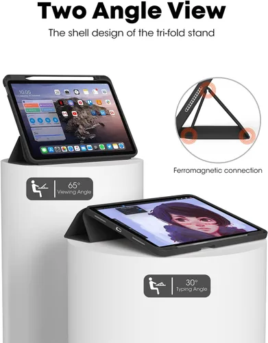 Vista 3 de Aoub Funda para iPad Air de 11 pulgadas M3/M2 (2025/2024), iPad Air de 5ª/4ª generación (2022/2020) de 10.9 pulgadas con soporte para lápiz, soporte