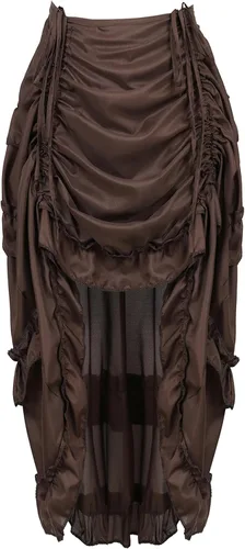 Vista 17 de Zhitunemi Falda de pirata renacentista: falda steampunk vestidos de corsé de talla grande - Ferias renacentistas y festivales medievales Beige