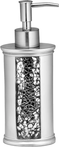 Vista 8 de Zahari Home Dispensador de jabón/loción Sinatra Diseño único de mosaico de vidrio brillante, negro