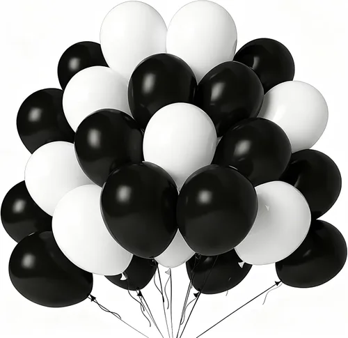 Vista 18 de Globos rojos y negros, paquete de 100 unidades, 12 pulgadas A1-rojo negro