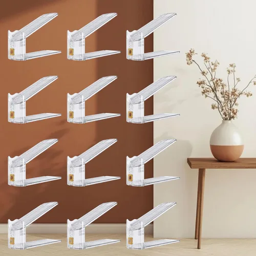Vista 13 de Paquete de 12 Organizador de Ranuras para Zapatos para Closet, Apilador de Zapatos Ajustable y Ahorrador de Espacio, Almacenamiento de Zapatos