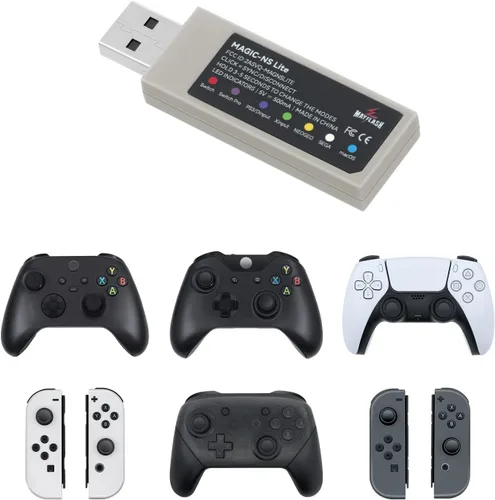 Vista 6 de Mcbazel MayFlash Magic-NS Lite Adaptador USB inalámbrico Bluetooth para Switch, Windows, macOS, Raspberry Pi, compatible con Xbox Series X y S