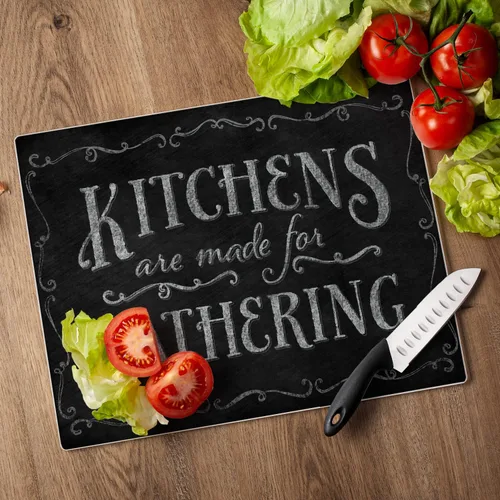 Vista 7 de Chalk It Up Kitchens están hechas para recolectar tablas de cortar grandes de vidrio templado por Highland Graphics Vidrio templado de 0.118 in