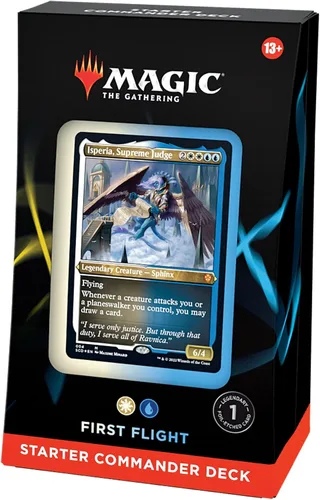 Vista 4 de Magic: The Gathering Baraja Starter Commander – First Flight (Blanco-Azul) Baraja Lista para Jugar para Principiantes y Fanáticos Edades 13+