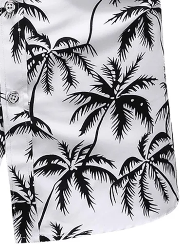 Vista 6 de LEFTGU Camisa de vestir estampada hawaiana con botones para hombre