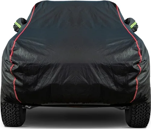 Vista 12 de Funda de Coche Transpirable de Nuevo Material, Funda Impermeable para Coche, Puertas con Candados y Cremalleras, Protección UV Impermeable