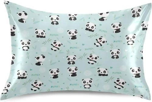 Vista 11 de Fundas de almohada de satén con diseño de gato transpirable para cabello y piel, sin cremallera, con cierre de sobre para sofá cama, tamaño estándar