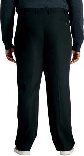 Vista 4 de Haggar Pantalones Cool 18 Pro Classic Fit plisado frontal oculto con cintura expansible, tallas regulares y grandes y altas
