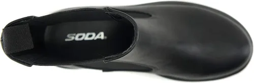 Vista 3 de Soda Reeve Botín de tobillo Chelsea con plataforma y suela de tacón bajo para mujer con doble elástico