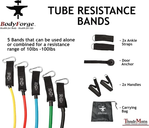 Vista 2 de BodyForge - Juego de bandas de resistencia y bandas de tubo