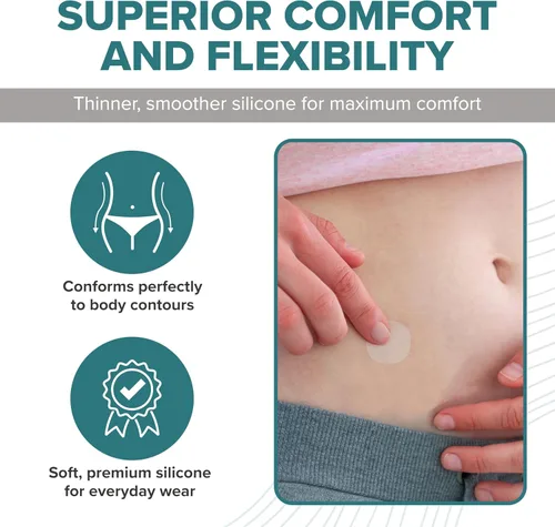 Vista 3 de Epi-Derm Epi-Tab Circles - Láminas de silicona para cicatrices – Parches de silicona lavables y reutilizables de grado profesional, para pequeñas