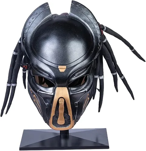 Vista 8 de Xcoser Máscara de depredador con rastas, accesorios para disfraz de cabello para Halloween y cosplay