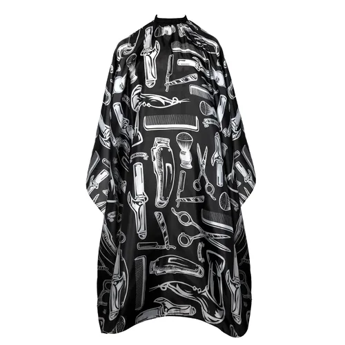 Vista 13 de Capa de peluquería profesional de 64 x 56 pulgadas para hombre, capa impermeable para cortar el cabello con cuello elástico y cierre ajustable, capa