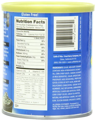 Vista 3 de Caffe D'Vita Batido de crema de frutas de té verde, latas de 19 onzas (paquete de 6)