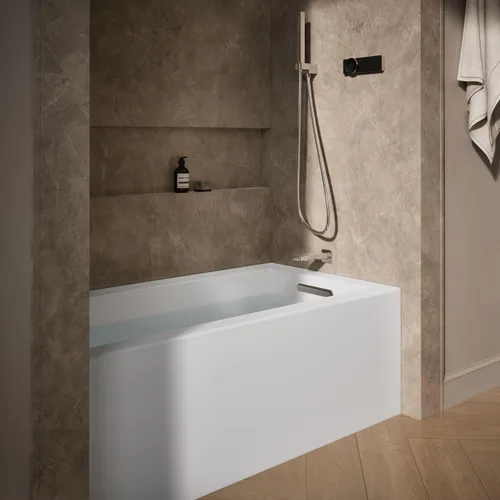 Vista 2 de Kohler 1957-RA-0 Underscore 60" x 32" baño de alcoba drenaje derecho, Blanco