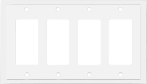 Vista 51 de Henne Bery Placa decorativa de pared con borde moderno, tapa de tomacorriente para cubrir enchufe, aleación de zinc maciza duradera