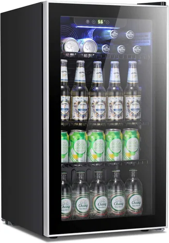 Vista 8 de Antarctic Star Mini Fridge 68 Can Beverage Refrigerator Cooler with Glass Door,Adjustable Shelves & Digital Temperature for Soda Beer or beverage
