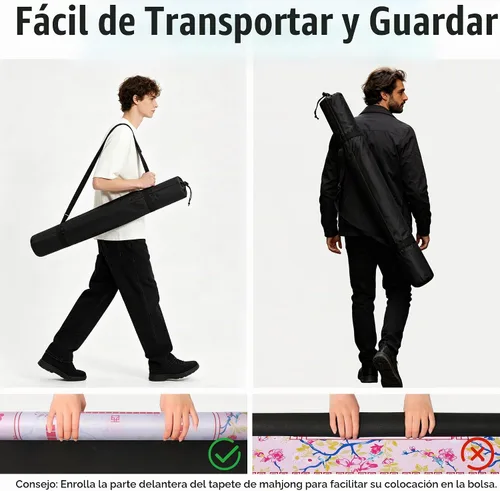 Vista 6 de Tapete Mahjong de 31.5 pulgadas para mesa con dados, tapete Mahjong con Rosa