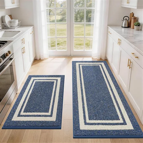 Vista 60 de COSY HOMEER Tapete de cocina antideslizantes, absorbentes para el piso, alfombra de cocina lavable, tapete de pie para fregadero, alfombra de Beige