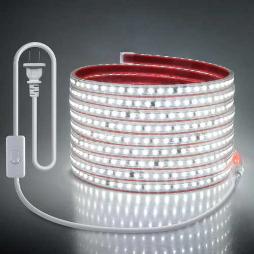 Vista 11 de Tira de luces LED de CA 110V enchufable con interruptor blanco frío 6000K