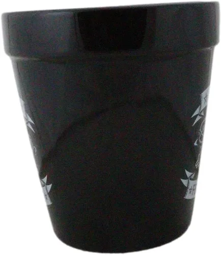 Vista 4 de Ebros Gift Wicca Brujería Gótica Magia Maceta de Cerámica Negra, Contenedor Floral Alquímico Oculto, Jardinera para Alquimista, Florero, Pulgar