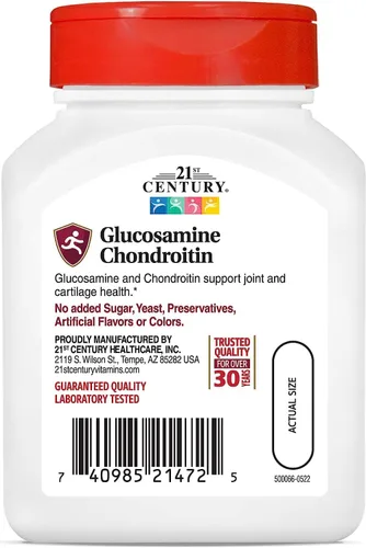 Vista 4 de 21st Century Glucosamina Condroitina 250/200mg - Fuerza original, 60