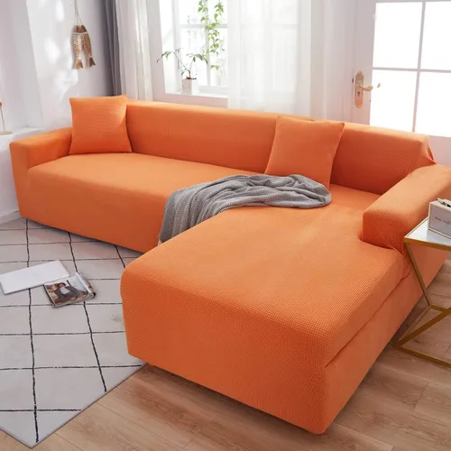 Vista 25 de Aedlcal Fundas para sofá, fundas para sofá modular, 2 piezas, fundas elásticas de jacquard para sofá, funda antideslizante en forma de L para sala