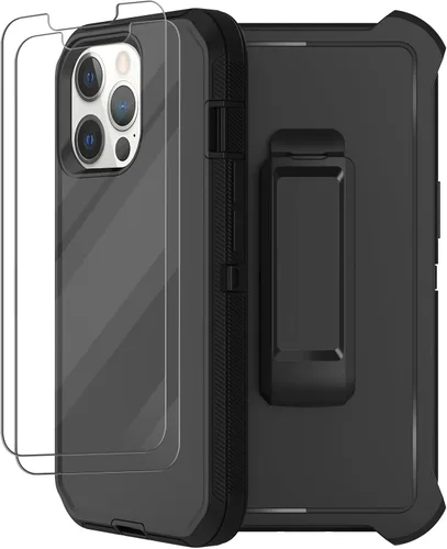 Vista 8 de Funda para iPhone 13 Pro Max con Clip para Cinturón, 2 x Protector de Pantalla, Protección contra Caídas de Grado Militar, Servicio Pesado, Cuerpo