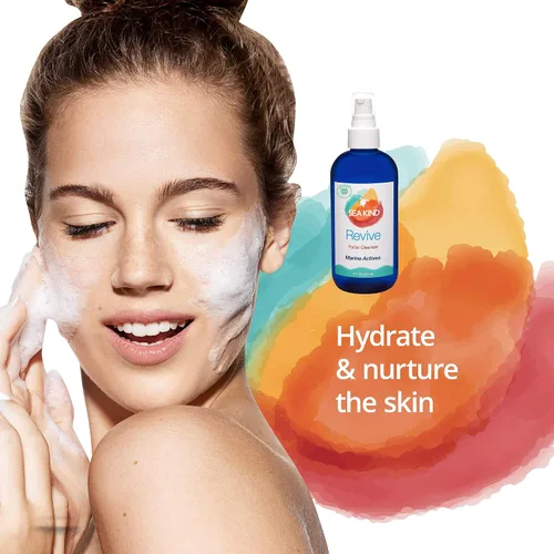 Vista 5 de Revive Limpiador facial, lavado facial natural con activos marinos (algas marinas), aloe vera e ingredientes naturales nutritivos para la piel