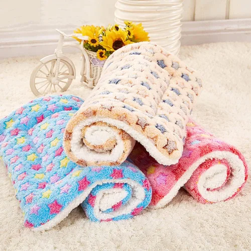 Vista 6 de XZJMY Tapete de cama de 3 piezas para animales pequeños, tapete de cama cálido, tapete de felpa suave, tapete de invierno para dormir de animales