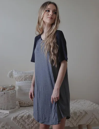 Vista 3 de Ekouaer Camisón de manga corta, casual, para mujer, mangas raglán, ropa de dormir