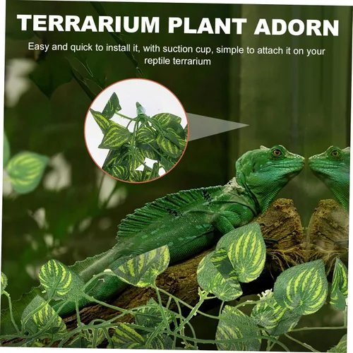 Vista 9 de Angoily 2pcs Paisajismo Plantas Barbudas Dragón Tanque Decoración Plantas Falsas para Reptiles Terrario Plantas Gecko Plant