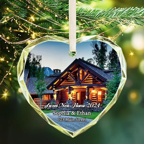 Vista 27 de Adornos de Navidad personalizados 2025, adorno de Navidad personalizado de doble cara, adorno de foto para árbol de Navidad para niños, mamá, papá