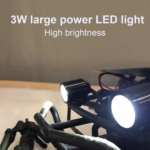 Vista 7 de Faro de coche RC, focos de 3 W, pieza de repuesto para modelo de coche RC (negro) Luces LED Rc 1/10 Rc LED Spot Lights
